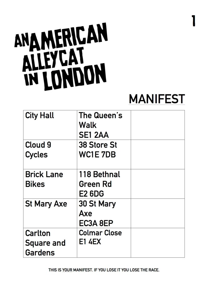 AACIL, Manifest copy